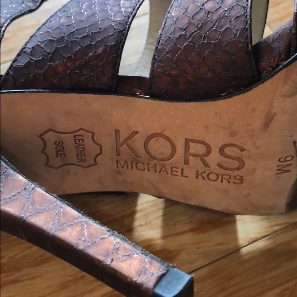 KORS Michael Kors Bronze Strappy Heels - Picture 4 of 7